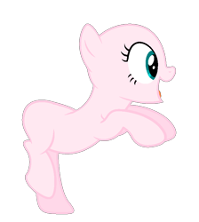 Size: 686x766 | Tagged: safe, artist:pony-bases-galore, oc, oc only, earth pony, pony, bald, base, earth pony oc, eyelashes, open mouth, rearing, simple background, smiling, solo, transparent background