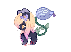 Size: 455x332 | Tagged: safe, artist:aledera-adopts, oc, oc only, monster pony, original species, piranha plant pony, plant pony, augmented tail, plant, raised hoof, simple background, tongue out, transparent background