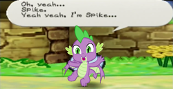 Size: 893x461 | Tagged: safe, spike, dragon, g4, crossover, lakilester, male, paper mario, parody, solo, winged spike, wings