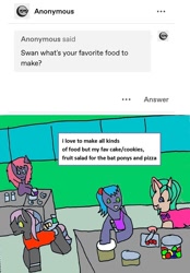 Size: 848x1216 | Tagged: safe, artist:ask-luciavampire, oc, earth pony, pegasus, pony, unicorn, tumblr:ask-school-dorm-ponys, ask, cooking, tumblr