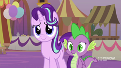 Size: 1280x720 | Tagged: safe, screencap, spike, starlight glimmer, dragon, g4, memories and more, my little pony: friendship is forever, winged spike, wings