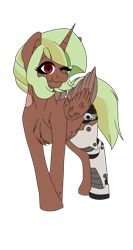 Size: 1080x2024 | Tagged: safe, artist:sundayrain, oc, oc only, alicorn, pony, alicorn oc, amputee, chest fluff, horn, prosthetic limb, prosthetics, simple background, solo, transparent background, wings