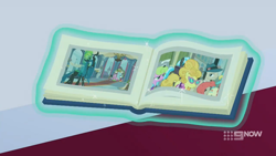 Size: 1280x720 | Tagged: safe, screencap, princess cadance, queen chrysalis, shining armor, spike, changeling, pony, a canterlot wedding, g4, made in manehattan, memories and more, spoiler:memories and more, spoiler:mlp friendship is forever, 9now, canterlot, female, implied starlight glimmer, magic, male, scrapbook, throne room