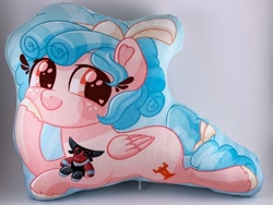Size: 794x596 | Tagged: safe, artist:fannytastical, cozy glow, lord tirek, pegasus, pony, g4, cozybetes, cute, female, filly, foal, irl, photo, pillow, plushie, preorder