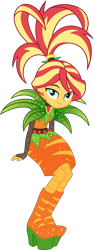 Size: 2830x7500 | Tagged: safe, artist:mr-breadman, sunset shimmer, equestria girls, equestria girls series, g4, holidays unwrapped, o come all ye squashful, spoiler:eqg series (season 2), clothes, cornucopia costumes, dress, female, fingerless gloves, gloves, hairstyle, high heels, jewelry, necklace, shoes, show accurate, simple background, solo, transparent background, vector