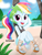 Size: 1536x2048 | Tagged: safe, artist:artmlpk, rainbow dash, equestria girls, g4, adorable face, adorkable, alternate hairstyle, beach, beautiful, bracelet, clothes, cute, dashabetes, digital art, dork, feet, female, jewelry, looking at you, multicolored hair, ocean, open mouth, palm tree, pink eyes, plant, plants, ponytail, rainbow dash always dresses in style, sand, sandals, scrunchie, shorts, sitting, sleeveless, smiling, smiling at you, solo, sun, tank top, tomboy, tree, water, wiggling toes