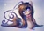 Size: 1414x1000 | Tagged: safe, artist:chaosangeldesu, octavia melody, earth pony, pony, g4, bowtie, cute, female, heart, heart eyes, long mane, looking at you, lying down, mare, music notes, octavia's bowtie, prone, smiling, smiling at you, solo, tavibetes, treble clef, wingding eyes