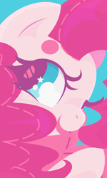 Size: 1154x1920 | Tagged: safe, artist:vivian reed, pinkie pie, earth pony, pony, g4, beanbrows, blue background, bust, cute, diapinkes, eyebrows, female, mare, open mouth, portrait, simple background, solo, starry eyes, wingding eyes