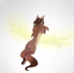 Size: 1920x1898 | Tagged: safe, artist:charlotteartz, oc, oc only, oc:kloh, earth pony, pony, female, magic, mare, solo, wings