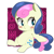 Size: 768x768 | Tagged: safe, artist:destroyer_aky, bon bon, sweetie drops, earth pony, pony, g4, abstract background, adorabon, blushing, chibi, cute, female, mare, solo