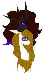 Size: 486x843 | Tagged: safe, artist:luuny-luna, oc, oc only, changeling, pony, blushing, bust, female, glasses, mare, portrait, simple background, transparent background