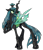 Size: 2580x3000 | Tagged: safe, artist:poole, queen chrysalis, changeling, changeling queen, g4, crown, fangs, female, high res, hoof on chest, jewelry, open mouth, regalia, simple background, solo, transparent background