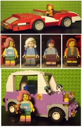Size: 1024x1587 | Tagged: safe, artist:grapefruitface1, fluttershy, sci-twi, sunset shimmer, trixie, twilight sparkle, equestria girls, g4, car, irl, lego, minifig, minifigs, photo, toy