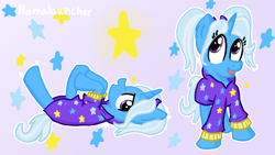 Size: 3840x2160 | Tagged: safe, artist:llamalauncher, trixie, pony, unicorn, babysitter trixie, cute, diatrixes, female, mare, pigtails, solo