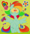 Size: 989x1132 | Tagged: safe, artist:vellichorom, pinkie pie (g3), rainbow dash, rainbow dash (g3), sweetberry, pegasus, pony, g3, g4, female, flower, green background, heart, love, rainbow, shooting star, simple background, solo, sticker