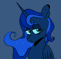Size: 688x672 | Tagged: safe, artist:woollily, princess luna, alicorn, pony, g4, bust, female, gray background, simple background, solo