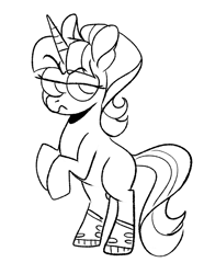 Size: 576x774 | Tagged: safe, artist:woollily, starlight glimmer, pony, unicorn, g4, bipedal, boots, female, monochrome, s5 starlight, shoes, shoes only, solo