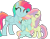 Size: 1000x774 | Tagged: safe, artist:circuspaparazzi5678, oc, oc:rainboom, oc:rainbow blitz, oc:rainbow splash, pegasus, pony, base used, cute, ear piercing, earring, eyes closed, female, filly, group hug, hug, hugging a pony, jewelry, magical lesbian spawn, mare, multicolored hair, offspring, parent:fluttershy, parent:rainbow dash, parents:flutterdash, piercing, rainbow hair, rainbow makeup, sibling love, siblings, simple background, sisterly love, sisters, transparent background