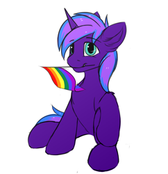Size: 2210x2280 | Tagged: safe, artist:snowstormbat, oc, oc only, oc:cosmic star, pony, unicorn, flag, gay pride flag, high res, lgbt, male, pride, pride flag, simple background, solo, stallion
