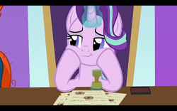 Size: 1280x800 | Tagged: safe, artist:agrol, starlight glimmer, pony, headmare of the school, g4, stamp