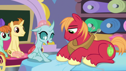 Size: 1920x1080 | Tagged: safe, screencap, big macintosh, golden crust, ocellus, peppermint goldylinks, changedling, changeling, pony, unicorn, a horse shoe-in, g4, female, friendship student, male, mare, stallion