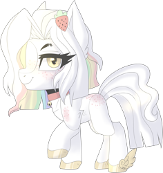 Size: 2441x2585 | Tagged: safe, artist:azrealrou, oc, oc only, oc:strawberry cream az, earth pony, pony, high res, simple background, solo, transparent background