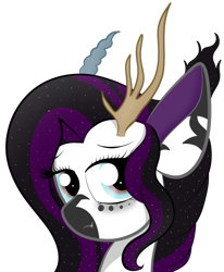 Size: 706x856 | Tagged: safe, artist:sugarcloud12, oc, oc only, oc:mystic insanity, hybrid, pony, bust, female, portrait, simple background, solo, transparent background