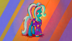 Size: 3840x2160 | Tagged: safe, artist:hyper dash, trixie, pony, unicorn, babysitter trixie, clothes, female, hoodie, pigtails, solo