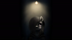 Size: 1920x1080 | Tagged: safe, artist:ventious, edit, marble pie, earth pony, pony, g4, depression, female, lightbulb, lonely inky, solo, wallpaper, wallpaper edit