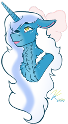 Size: 594x1081 | Tagged: safe, artist:corisodapop, oc, oc only, oc:fleurbelle, alicorn, pony, :p, adorabelle, alicorn oc, bow, chest fluff, cute, female, hair bow, horn, mare, one ear down, one eye closed, simple background, solo, tongue out, transparent background, wings, yellow eyes