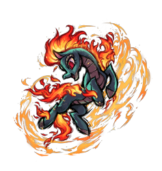 Size: 2953x3111 | Tagged: safe, artist:alts-art, artist:mane6, tianhuo (tfh), dragon, hybrid, longma, them's fightin' herds, community related, female, fiery wings, fire, high res, mane of fire, simple background, solo, tail, tail of fire, transparent background, wings