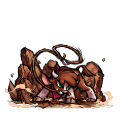 Size: 2953x3111 | Tagged: safe, artist:alts-art, part of a set, arizona (tfh), cow, them's fightin' herds, bandana, cloven hooves, community related, female, high res, lasso, mouth hold, rock, rope, simple background, solo, transparent background
