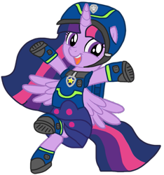 Size: 889x951 | Tagged: safe, artist:徐詩珮, twilight sparkle, alicorn, pony, series:sprglitemplight diary, series:sprglitemplight life jacket days, series:springshadowdrops diary, series:springshadowdrops life jacket days, g4, alternate universe, base used, chase (paw patrol), clothes, cute, paw patrol, simple background, spy chase (paw patrol), transparent background, twilight sparkle (alicorn)