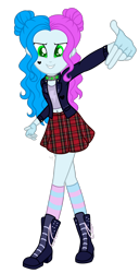Size: 1280x2501 | Tagged: safe, artist:mintoria, oc, oc only, oc:niome crest, equestria girls, g4, clothes, female, jacket, simple background, skirt, solo, transparent background