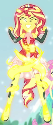 Size: 260x612 | Tagged: safe, screencap, fluttershy, sunset shimmer, cheer you on, equestria girls, g4, my little pony equestria girls: better together, cropped, female, offscreen character