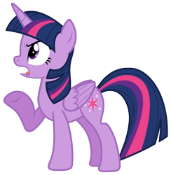 Size: 6320x6466 | Tagged: safe, artist:estories, twilight sparkle, alicorn, pony, g4, absurd resolution, female, folded wings, mare, open mouth, raised hoof, show accurate, simple background, solo, transparent background, twilight sparkle (alicorn), vector, wings