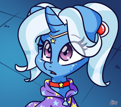 Size: 1500x1318 | Tagged: safe, artist:lou, trixie, pony, unicorn, g4, babysitter trixie, clothes, crossing the memes, crossover, eye clipping through hair, female, hoodie, i can't believe it's not jay fosgitt, mare, meme, pigtails, sailor moon, sailor moon (series), sailor moon redraw meme, solo, sweat, tsukino usagi
