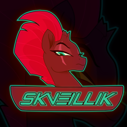 Size: 3000x3000 | Tagged: dead source, safe, artist:alexbefest, tempest shadow, g4, cyber, cyberpunk, high res, logo, neon, neon sign