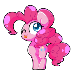 Size: 4300x4300 | Tagged: safe, artist:sugar morning, pinkie pie, earth pony, pony, g4, ;p, absurd resolution, cute, diapinkes, female, heart eyes, mlem, one eye closed, silly, simple background, solo, tongue out, transparent background, wingding eyes, wink