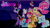 Size: 1920x1080 | Tagged: safe, artist:rose80149, applejack, fluttershy, pinkie pie, rainbow dash, rarity, twilight sparkle, oc, oc:snowdrop, oc:twivine sparkle, alicorn, changeling, pegasus, pony, unicorn, g4, big crown thingy, clothes, dress, element of generosity, element of honesty, element of kindness, element of laughter, element of loyalty, element of magic, elements of harmony, french, gala dress, jewelry, regalia, super