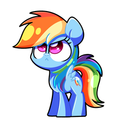Size: 4300x4300 | Tagged: safe, artist:sugar morning, rainbow dash, pegasus, pony, g4, :<, absurd resolution, angry, cute, dashabetes, female, looking up, madorable, simple background, solo, standing, transparent background