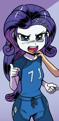 Size: 497x1020 | Tagged: safe, artist:pencils, edit, applejack, rarity, equestria girls, g4, idw, spoiler:comic, spoiler:comicequestriagirlsmarchradness, angry, clothes, cute, madorable, raribetes