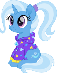 Size: 1168x1500 | Tagged: safe, artist:cloudy glow, gameloft, trixie, pony, unicorn, g4, babysitter trixie, cloudyglow is trying to murder us, cute, diatrixes, female, gameloft interpretation, mare, movie accurate, ponytail, simple background, sitting, solo, transparent background, weapons-grade cute