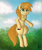 Size: 2500x3000 | Tagged: safe, artist:sorajona, oc, oc only, oc:sunny rain, earth pony, pony, chest fluff, cloud, cute, female, floating, full body, grass, high res, leaves, mare, nature, shading, sky, smiling, solo