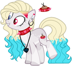 Size: 633x574 | Tagged: safe, artist:mintoria, oc, oc only, oc:neon gore, earth pony, pony, choker, female, mare, simple background, solo, spiked choker, transparent background