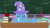 Size: 1920x1080 | Tagged: safe, screencap, trixie, pony, a horse shoe-in, g4, apple, clothes, eyes closed, female, food, hat, hooves on the table, mare, solo, trixie's hat