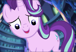 Size: 1379x943 | Tagged: safe, screencap, starlight glimmer, pony, unicorn, equestria girls, equestria girls specials, g4, my little pony equestria girls: mirror magic, cropped, female, looking down, mare, open mouth, solo