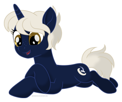 Size: 1600x1340 | Tagged: safe, artist:aeonkrow, oc, oc only, oc:night owl, pony, unicorn, female, mare, movie accurate, prone, simple background, solo, transparent background