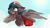 Size: 3000x1656 | Tagged: safe, artist:nekro-led, oc, oc only, oc:five star, pegasus, pony, bag, cap, cloud, courier, cute, delivery pony, female, flying, hat, mare, markings, open mouth, shading, solo