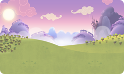Size: 954x572 | Tagged: safe, gameloft, g4, my little pony: magic princess, background, canterlot, canterlot castle, cloud, mountain, no pony, outdoors, resource, sun, tree